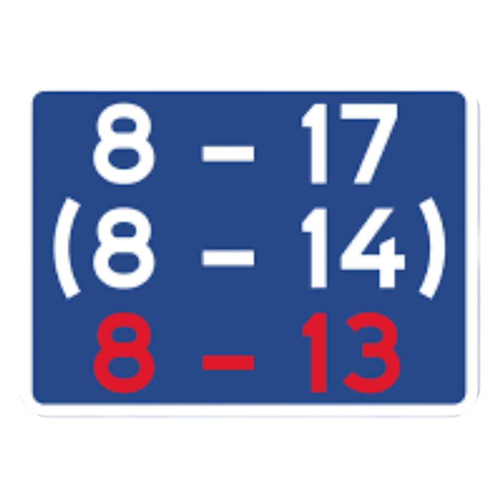 T6 – Tilläggstavla med tidsangivelse
